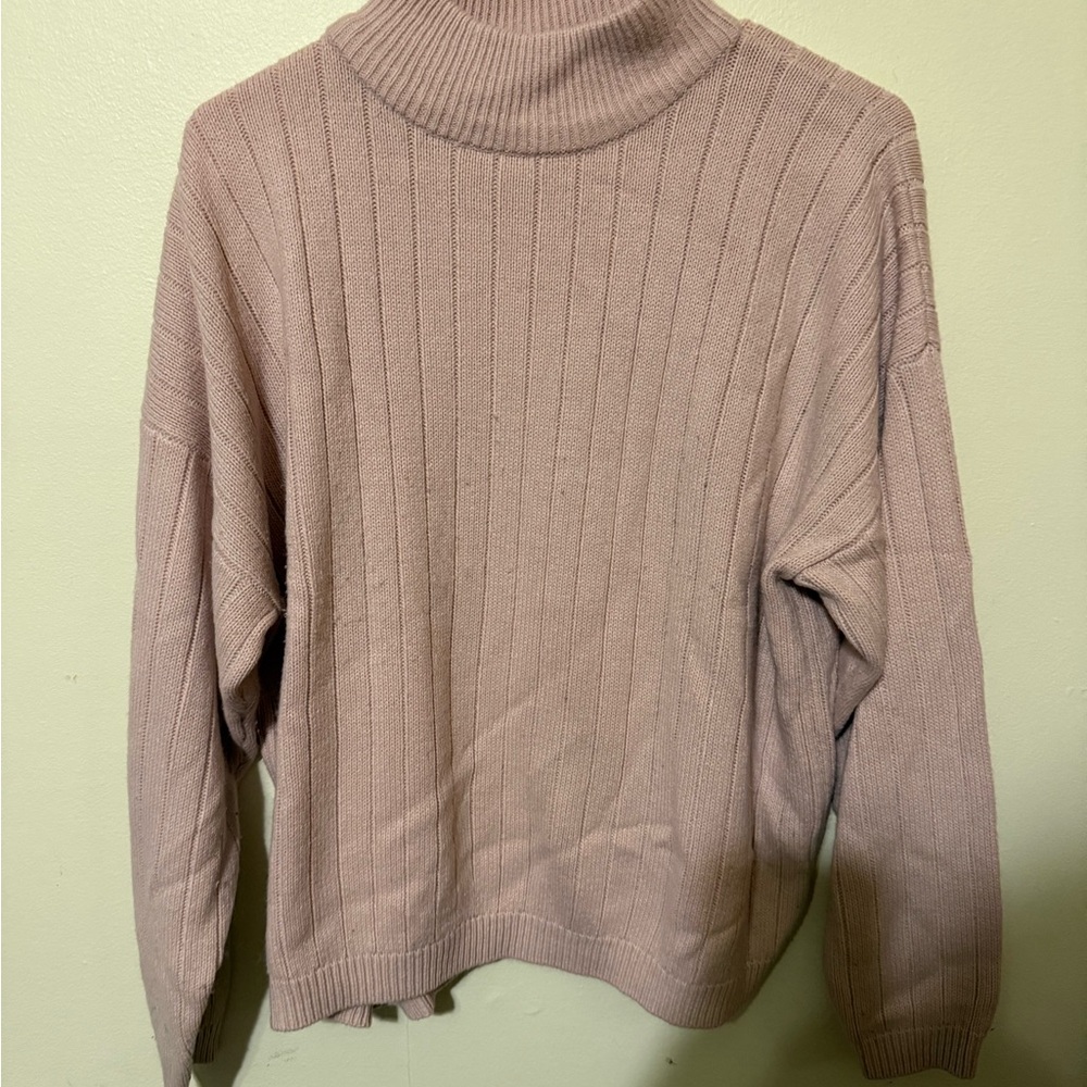 Elegant Mauve Turtleneck Sweater